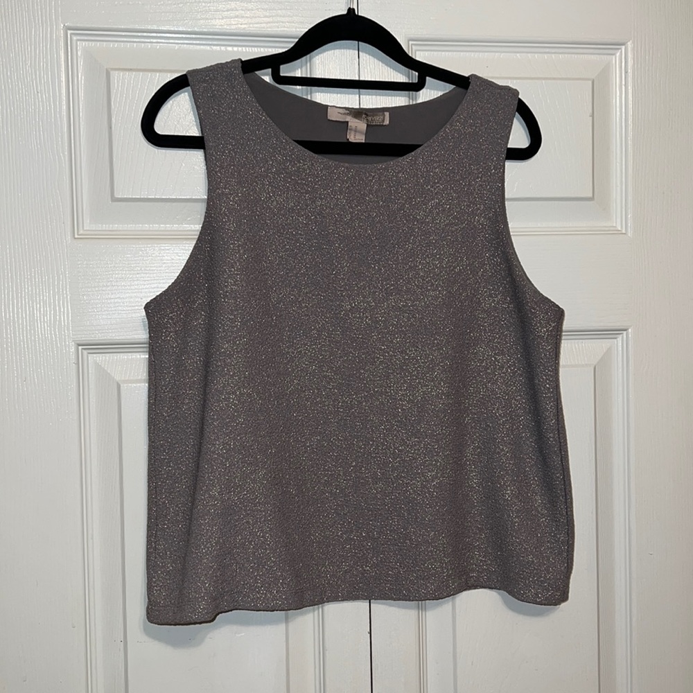 Forever21 Grey and gold speckled sleeveless blouse